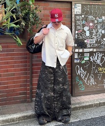 アソートウォッシュドワイド切り替えバルーンワイドパンツ