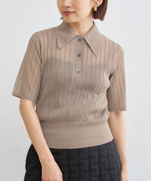 IENA（イエナ）の「ホールガーメント ウールカシミヤワイドリブ