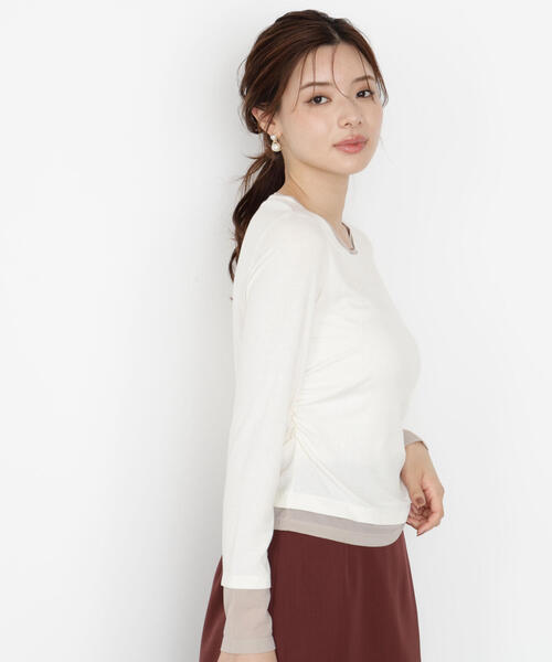 PROPORTION BODY DRESSING（プロポーションボディドレッシング）の「＜ウォッシャブル＞レイヤード風テレコ / 1215260802（Tシャツ/カットソー・レディース・グレー系その他/ホワイト系その他/ネイビー・FREE）」の8枚目の写真
