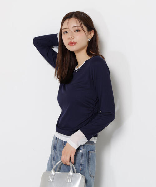 PROPORTION BODY DRESSING（プロポーションボディドレッシング）の「＜ウォッシャブル＞レイヤード風テレコ / 1215260802（Tシャツ/カットソー・レディース・グレー系その他/ホワイト系その他/ネイビー・FREE）」の20枚目の写真