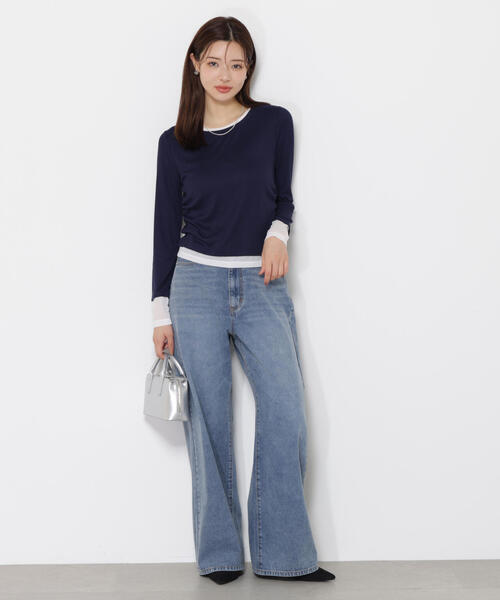 PROPORTION BODY DRESSING（プロポーションボディドレッシング）の「＜ウォッシャブル＞レイヤード風テレコ / 1215260802（Tシャツ/カットソー・レディース・グレー系その他/ホワイト系その他/ネイビー・FREE）」の21枚目の写真