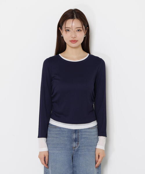 PROPORTION BODY DRESSING（プロポーションボディドレッシング）の「＜ウォッシャブル＞レイヤード風テレコ / 1215260802（Tシャツ/カットソー・レディース・グレー系その他/ホワイト系その他/ネイビー・FREE）」の22枚目の写真