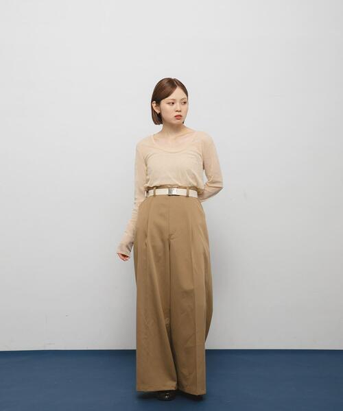 KBF(ケイビーエフ)の「フロッキーウェーブカットソー(Tシャツ/カットソー・レディース・ブラック/ベージュ/グレー・ONE)」の8枚目の写真