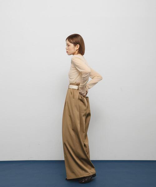 KBF(ケイビーエフ)の「フロッキーウェーブカットソー(Tシャツ/カットソー・レディース・ブラック/ベージュ/グレー・ONE)」の9枚目の写真