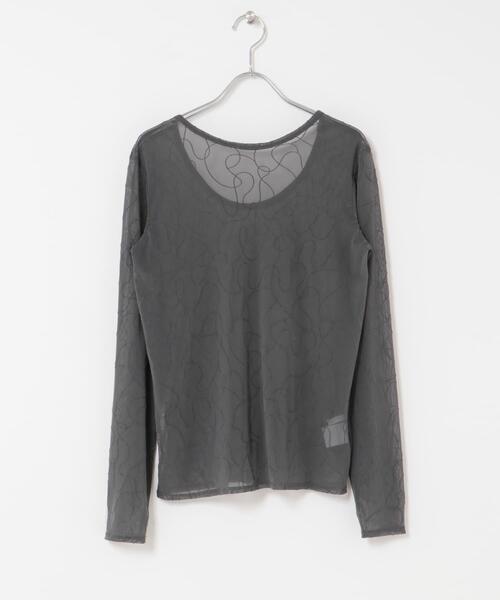 KBF(ケイビーエフ)の「フロッキーウェーブカットソー(Tシャツ/カットソー・レディース・ブラック/ベージュ/グレー・ONE)」の19枚目の写真