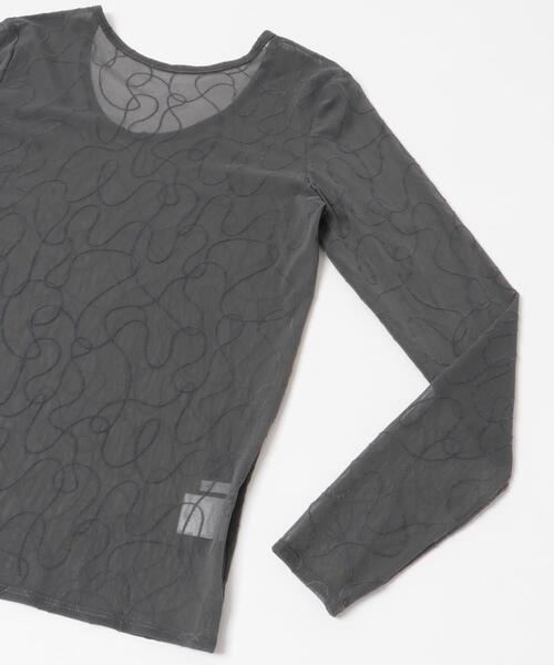 KBF(ケイビーエフ)の「フロッキーウェーブカットソー(Tシャツ/カットソー・レディース・ブラック/ベージュ/グレー・ONE)」の21枚目の写真