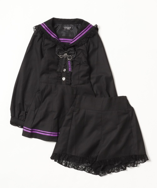 TRAVAS TOKYOトラバストーキョー アウター 黒×紫 TRAVAS TOKYO/トラバス トーキョー』セーラーフリルセットアップ