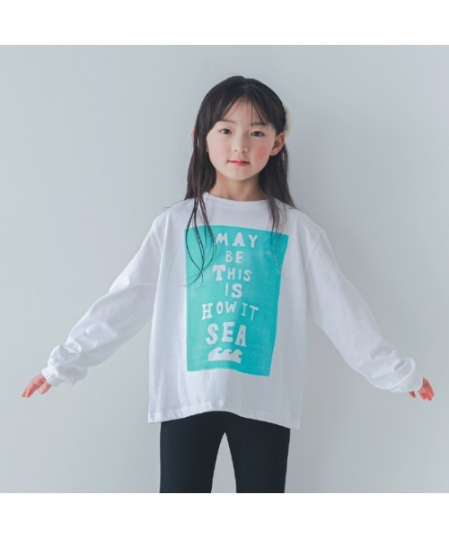 2nd(セカンド)の「ジーンズベーセカンド SEA ロングTシャツ(Tシャツ/カットソー・キッズ・ブラック/ベージュ/オフホワイト・130cm/160cm/150cm/140cm/120cm/110cm)」の2枚目の写真