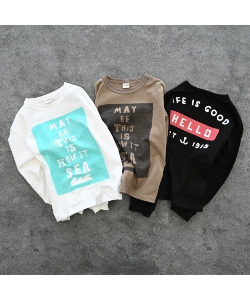2nd(セカンド)の「ジーンズベーセカンド SEA ロングTシャツ(Tシャツ/カットソー・キッズ・ブラック/ベージュ/オフホワイト・130cm/160cm/150cm/140cm/120cm/110cm)」の9枚目の写真