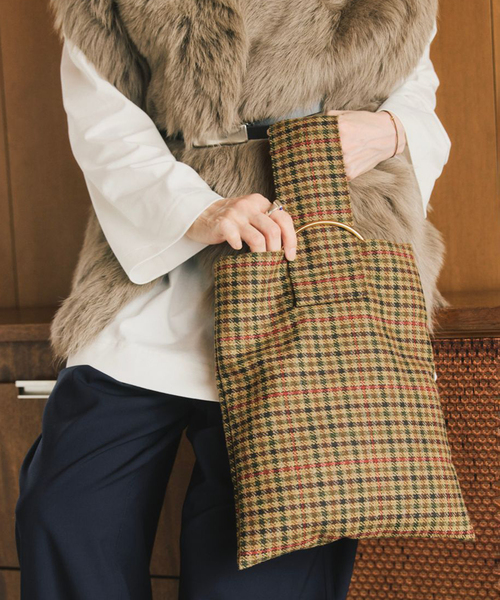 LERET.H ルレアッシュ 別注サック・カレ チェック（ハンドバッグ