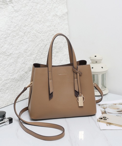 MERCURYDUO（マーキュリーデュオ）の「【MERCURYDUO/マーキュリーデュオ】ワーク 両アオリポケットハンドバッグ／500mlペットボトル収納可能（ハンドバッグ・レディース・ブラック/アイボリー/グレイッシュベージュ・FREE）」の9枚目の写真