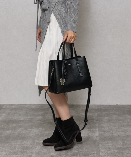 MERCURYDUO（マーキュリーデュオ）の「【MERCURYDUO/マーキュリーデュオ】ワーク 両アオリポケットハンドバッグ／500mlペットボトル収納可能（ハンドバッグ・レディース・ブラック/アイボリー/グレイッシュベージュ・FREE）」の7枚目の写真