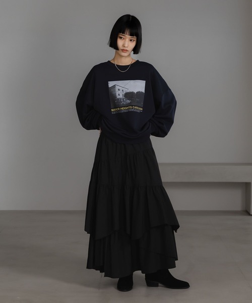 LOWRYS FARM（ローリーズファーム）の「ティアードイレヘムスカート　576730（スカート・レディース・ブラック/ブラウン/アイボリー/グリーン/チャコールグレー・FREE）」の14枚目の写真