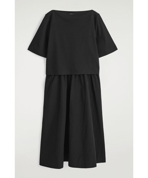 COS（コス）の「レイヤードボートネックミディドレス（ワンピース・レディース・ブラック・M/S/XS/L）」の5枚目の写真