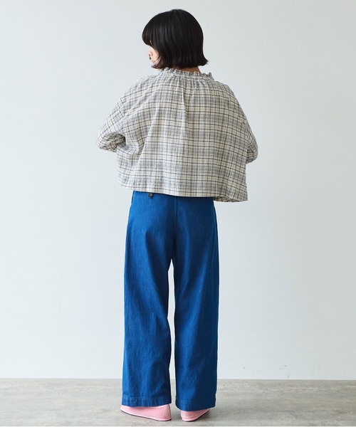 bulle de savon（ビュルデサボン）の「△ちぢみcheck ブラウス（シャツ/ブラウス・レディース・キナリ/ピンク・FREE）」の12枚目の写真