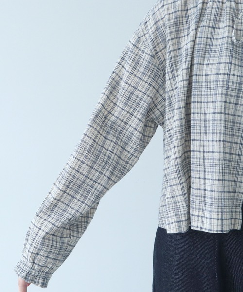 bulle de savon（ビュルデサボン）の「△ちぢみcheck ブラウス（シャツ/ブラウス・レディース・キナリ/ピンク・FREE）」の18枚目の写真