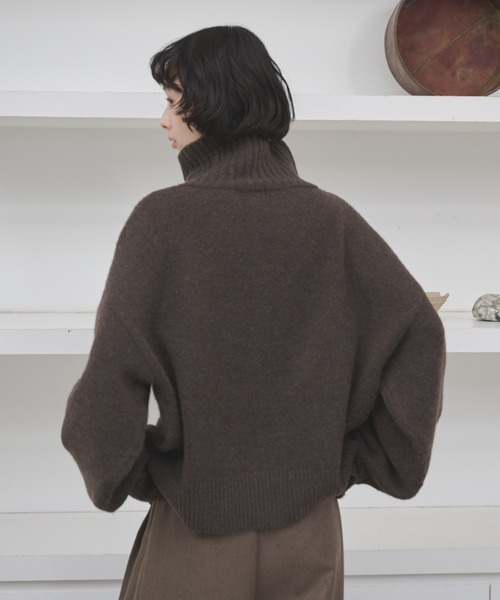 ダブルジップハイネックニットブルゾン（ニット/セーター）｜AIC