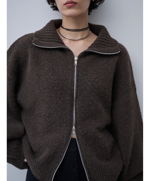 sacai 美品 ダブルジップ ハイネック ニットセーター sacai / サカイ | 2023AW | high neck zip knit / ジップ ハイネック