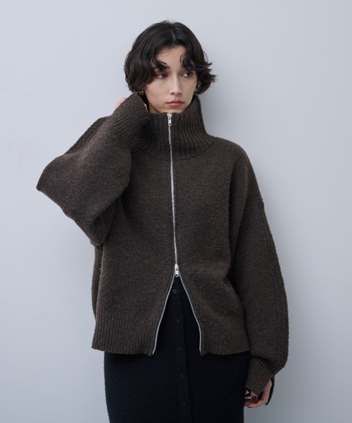 sacai 美品 ダブルジップ ハイネック ニットセーター sacai / サカイ | 2023AW | high neck zip knit / ジップ ハイネック