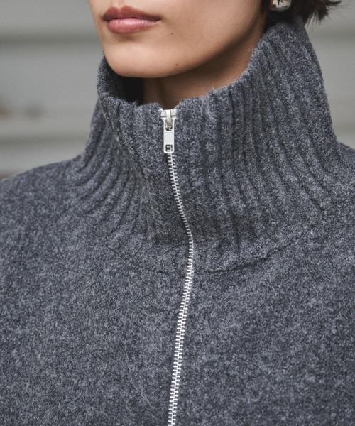 AIC.（エーアイシー）の「ダブルジップハイネックニットブルゾン（ニット/セーター・レディース・チャコールグレー/ベージュ/ブラウン・FREE）」の14枚目の写真