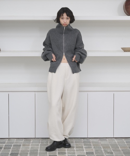 ダブルジップハイネックニットブルゾン（ニット/セーター）｜AIC