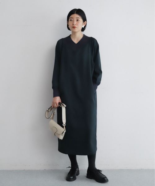 リブVネック ストレートワンピース | NOMBRE IMPAIR