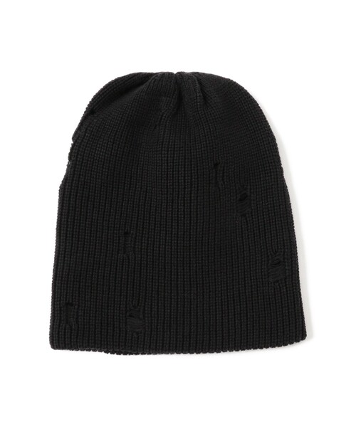 BEAMS HEART(ビームスハート)の「ダメージ ビーニー(ニットキャップ/ビーニー・メンズ・ブラック系その他4/ブラック・ONE SIZE)」の1枚目の写真