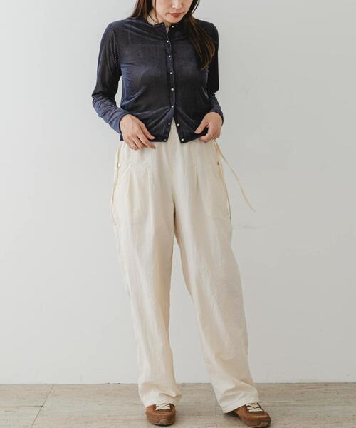 F by ROSSO（エフバイロッソ）の「F by ROSSO　シアーリブベロアコンパクトカーディガン（カーディガン/ボレロ・レディース・ネイビー/ピンク・FREE）」の9枚目の写真