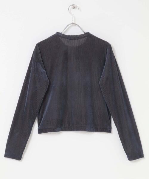 F by ROSSO（エフバイロッソ）の「F by ROSSO　シアーリブベロアコンパクトカーディガン（カーディガン/ボレロ・レディース・ネイビー/ピンク・FREE）」の12枚目の写真