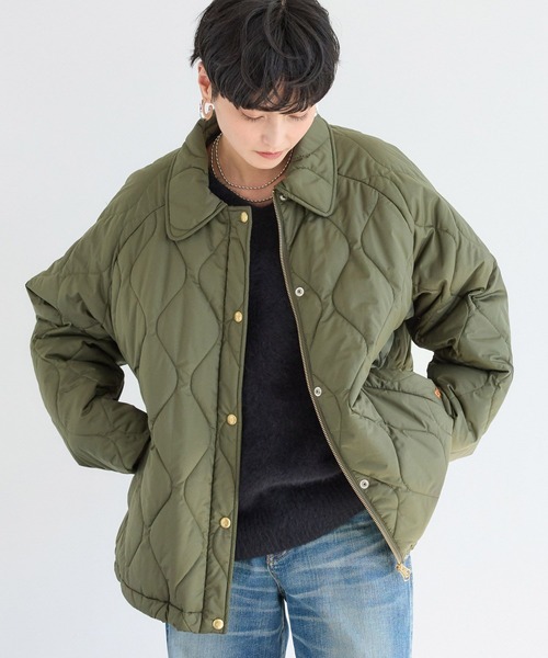 UNIVERSAL OVERALL(ユニバーサルオーバーオール)の「BARNYARDSTORM / 【UNIVERSAL OVERALL (ユニバーサルオーバーオール)】 / キルトジャケットコート(ブルゾン・レディース・ブラック/カーキ・S/M)」の7枚目の写真