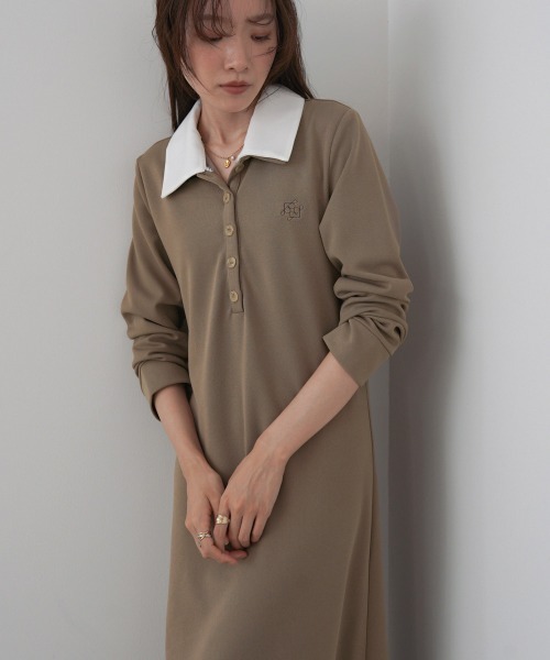 Bab（バブ）の「【選べるサイズ展開】2WAYダブルカラーワンピース（ワンピース・レディース・チャコールグレー/ブラック/モカ・S/M/L）」の3枚目の写真