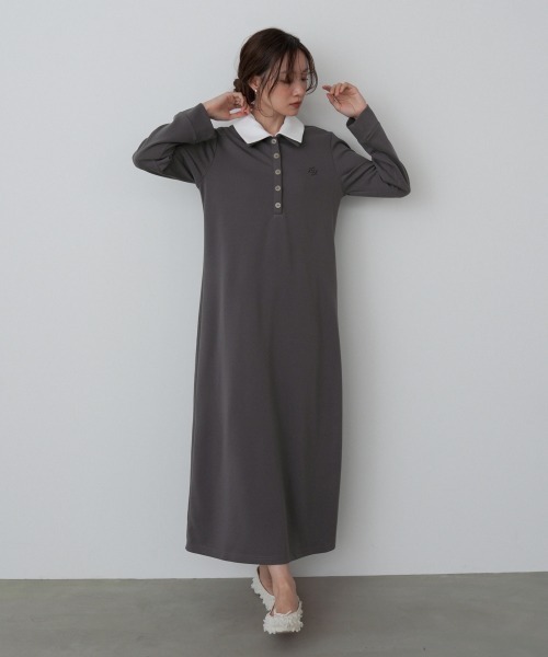 Bab（バブ）の「【選べるサイズ展開】2WAYダブルカラーワンピース（ワンピース・レディース・チャコールグレー/ブラック/モカ・S/M/L）」の7枚目の写真