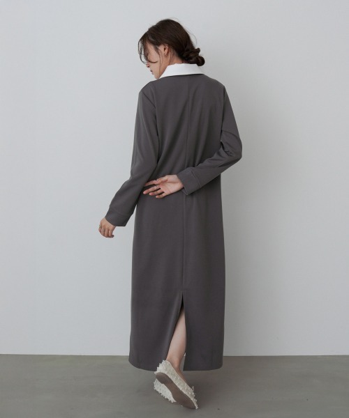 Bab（バブ）の「【選べるサイズ展開】2WAYダブルカラーワンピース（ワンピース・レディース・チャコールグレー/ブラック/モカ・S/M/L）」の8枚目の写真