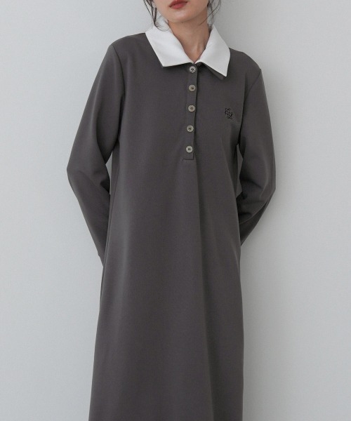 Bab（バブ）の「【選べるサイズ展開】2WAYダブルカラーワンピース（ワンピース・レディース・チャコールグレー/ブラック/モカ・S/M/L）」の6枚目の写真