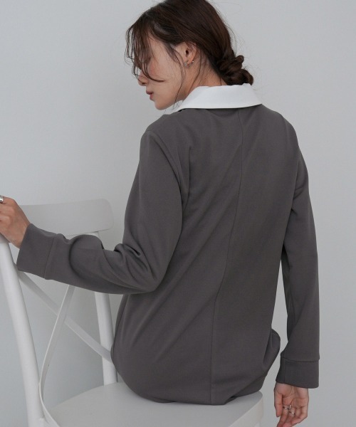 Bab（バブ）の「【選べるサイズ展開】2WAYダブルカラーワンピース（ワンピース・レディース・チャコールグレー/ブラック/モカ・S/M/L）」の13枚目の写真