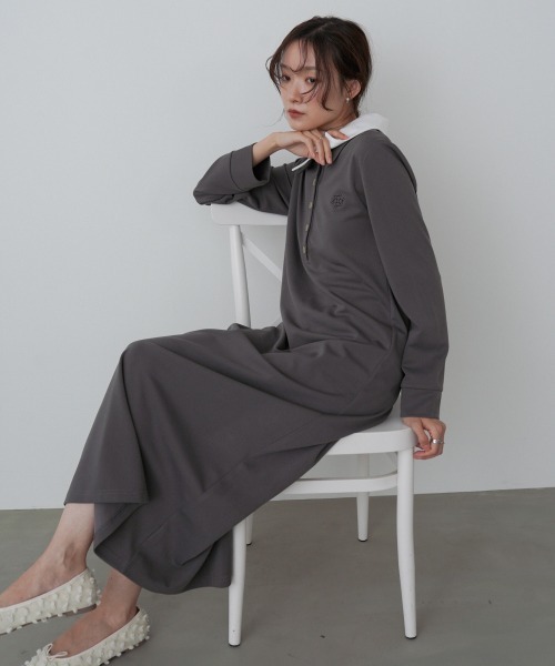 Bab（バブ）の「【選べるサイズ展開】2WAYダブルカラーワンピース（ワンピース・レディース・チャコールグレー/ブラック/モカ・S/M/L）」の16枚目の写真