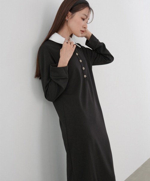 Bab（バブ）の「【選べるサイズ展開】2WAYダブルカラーワンピース（ワンピース・レディース・チャコールグレー/ブラック/モカ・S/M/L）」の9枚目の写真