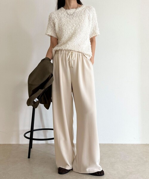 fredy emue（フレディエミュ）の「【リピーター続出！/高身長サイズあり】とろみWarmストレートイージーパンツ（その他パンツ・レディース・ブラック/チャコールグレー/アイボリー/ブラウン・38/36/39）」の20枚目の写真