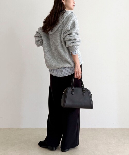 fredy emue（フレディエミュ）の「【リピーター続出！/高身長サイズあり】とろみWarmストレートイージーパンツ（その他パンツ・レディース・ブラック/チャコールグレー/アイボリー/ブラウン・38/36/39）」の13枚目の写真