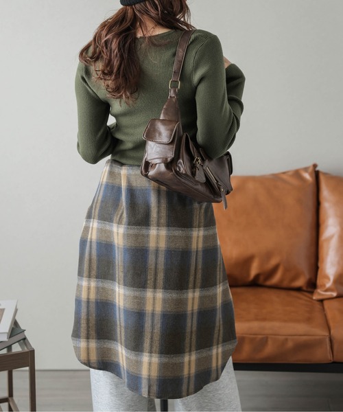 La-gemme（ラジェム）の「ヴィンテージライクチェックシャツ（シャツ/ブラウス・レディース・オレンジ/ベージュ/ブルー・フリー）」の13枚目の写真