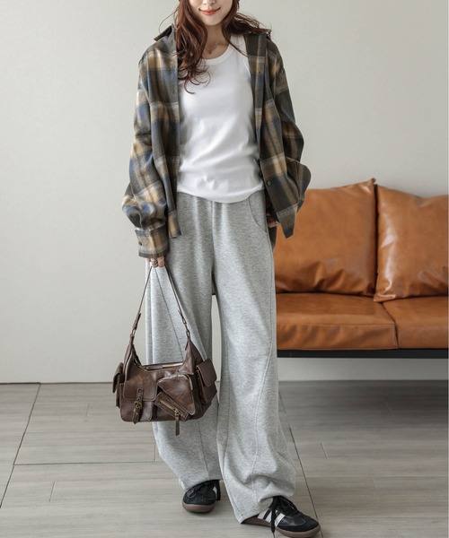 La-gemme（ラジェム）の「ヴィンテージライクチェックシャツ（シャツ/ブラウス・レディース・オレンジ/ベージュ/ブルー・フリー）」の12枚目の写真