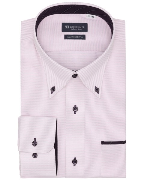 TOKYO SHIRTS(トウキョウシャツ)の「【超形態安定】形態安定ノンアイロン ボタンダウン 長袖ビジネスワイシャツ (大きいサイズ・長いサイズ)(ビジネスシャツ・メンズ・パープル・首回り39cm-裄丈88cm/首回り47cm-裄丈90cm/首回り47cm-裄丈86cm/首回り45cm-裄丈90cm/首回り45cm-裄丈86cm/首回り45cm-裄丈82cm/首回り43cm-裄丈90cm/首回り42cm-裄丈90cm/首回り41cm-裄丈90cm)」の1枚目の写真