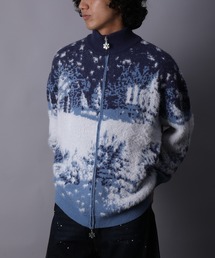 HOOK（フック）の「HOOK -original-　雪柄ダブルジップハイネックカーディガン (AW)（カーディガン/ボレロ）」