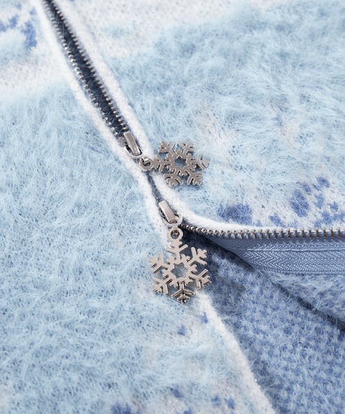 HOOK(フック)の「HOOK -original- 雪柄ダブルジップハイネックカーディガン (AW)(カーディガン/ボレロ・メンズ・ブルー/ライトブルー・MEDIUM/LARGE/X-LARGE)」の10枚目の写真