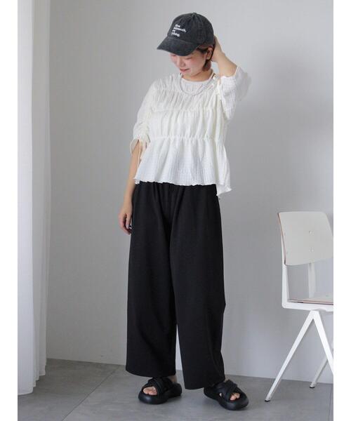 ehka sopo（エヘカソポ）の「カットタックパンツ（その他パンツ・レディース・ブラック/グレー/オフホワイト・F）」の7枚目の写真