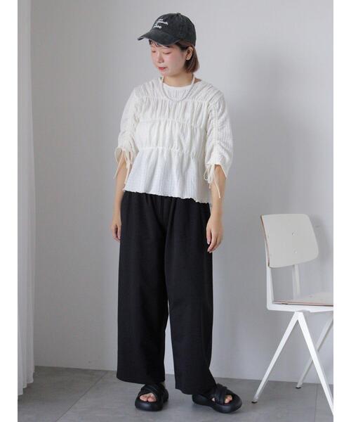 ehka sopo（エヘカソポ）の「カットタックパンツ（その他パンツ・レディース・ブラック/グレー/オフホワイト・F）」の8枚目の写真