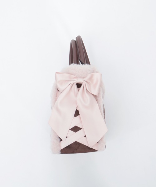 axes femme POETIQUE(アクシーズファムポエティック)の「レースアップムートンバッグ(ショルダーバッグ・レディース・グレー/ブラウン・FREE)」の9枚目の写真