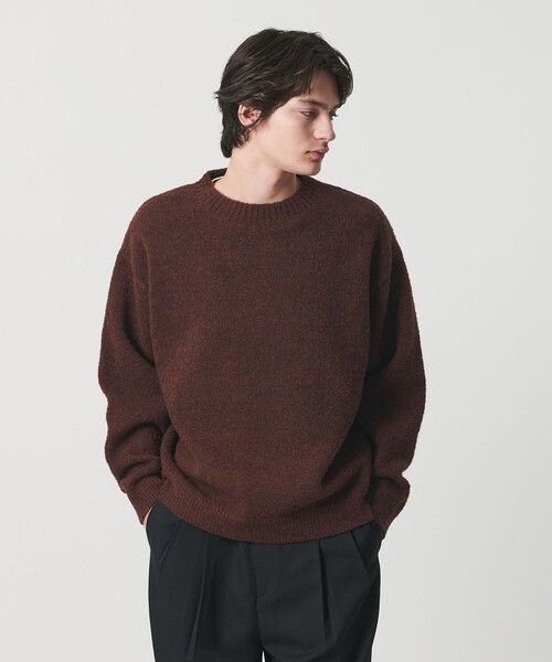 MONKEY TIME（モンキータイム）の「ウール ナイロン ループヤーン クルーネック（ニット/セーター・メンズ・オレンジ/ダークブラウン/ブラック・S/M/L/XL）」の3枚目の写真