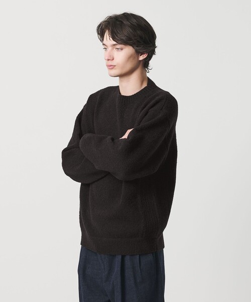 MONKEY TIME（モンキータイム）の「ウール ナイロン ループヤーン クルーネック（ニット/セーター・メンズ・オレンジ/ダークブラウン/ブラック・S/M/L/XL）」の6枚目の写真