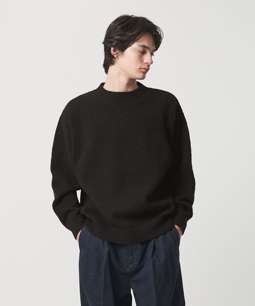 MONKEY TIME（モンキータイム）の「ウール ナイロン ループヤーン クルーネック（ニット/セーター・メンズ・オレンジ/ダークブラウン/ブラック・S/M/L/XL）」の7枚目の写真